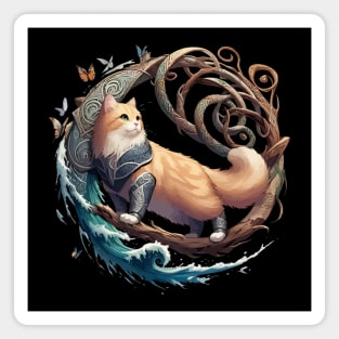 Cute Viking Cat Norse Mythology Celtic Knot Magnet